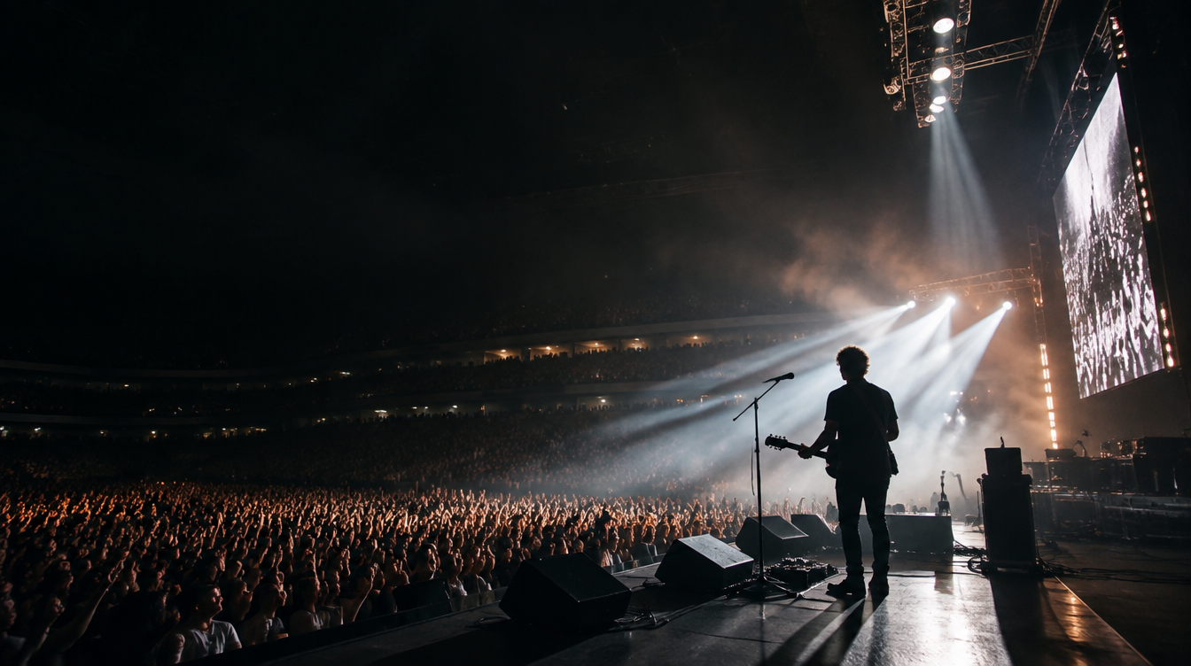 Major live show viewed from near the stage